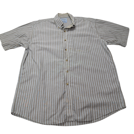 Chemise L.L. Bean marron à rayures manches courtes taille L #33e