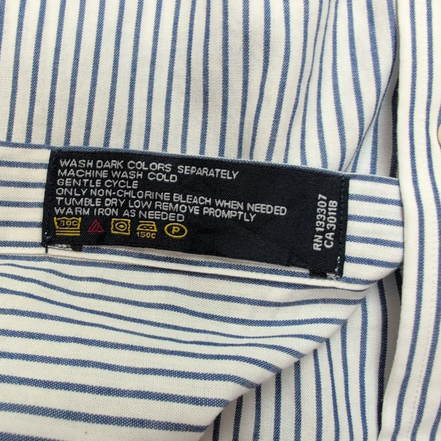 Chemise Nautica XL Bleu Rayures 100% Coton Poche Manches Longues