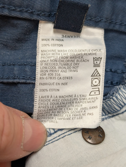 Pantalon NAUTICA 5 Poches Bleu Marine ⚓ Taille W34 L32 Style Jean Très Bon État