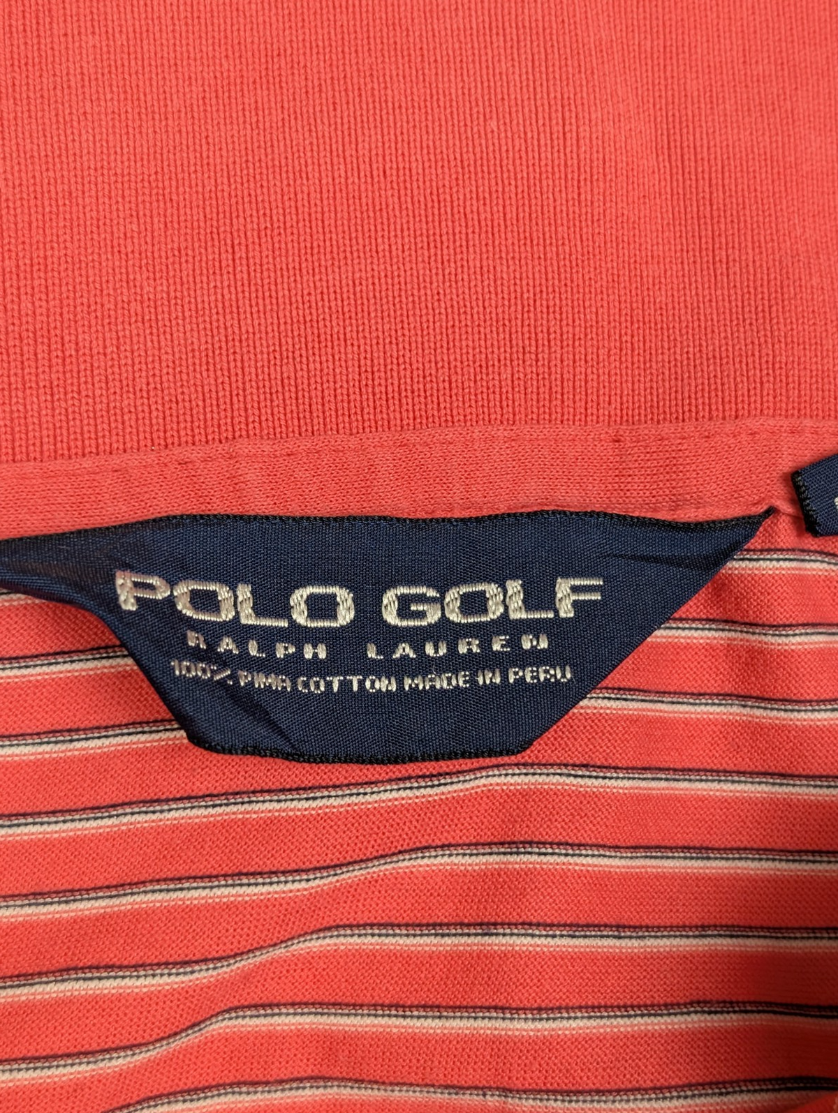Polo manches courtes Polo Ralph Lauren Golf L rose rayures coton logo marine