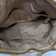 Sac Coach Signature Beige Jacquard Toile Cuir Épaule Cabas