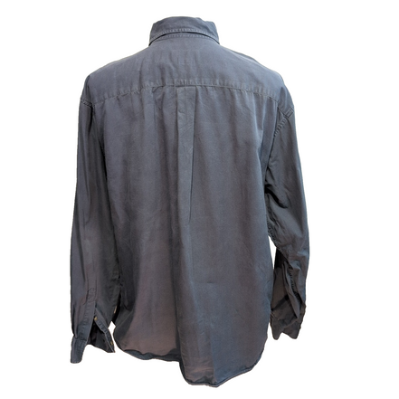 Chemise Eddie Bauer XL Gris Anthracite 100% Coton Épais Vintage manches longues