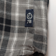 CHEMISE CHAPS Flanelle Carreaux Gris Noir S Homme Col Boutonné Coton