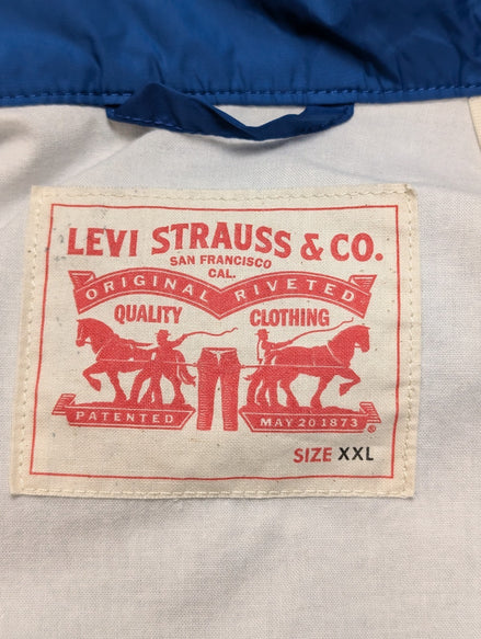 Veste Coach Jacket Levi's XXL Chicago Cubs Coupe-Vent Bleu Rare Vintage |207b