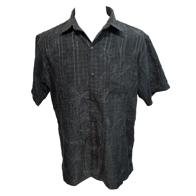Chemise Hawaïenne Manches Courtes Van Heusen Noir Feuillage L