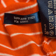 Polo manches courtes Ralph Lauren Golf femme L orange rayures blanc