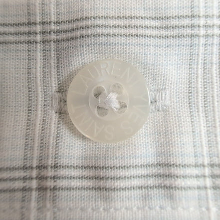 Chemise YVES SAINT LAURENT M Blanche Carreaux Gris 100% Coton Manches Courtes