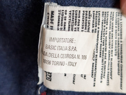 Pull Robe di Kappa Col V 80% Laine Bleu Vintage Femme Taille XS