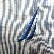 Chemise Nautica L Bleue Rayures 2 Poches 100% Coton Manches Longues
