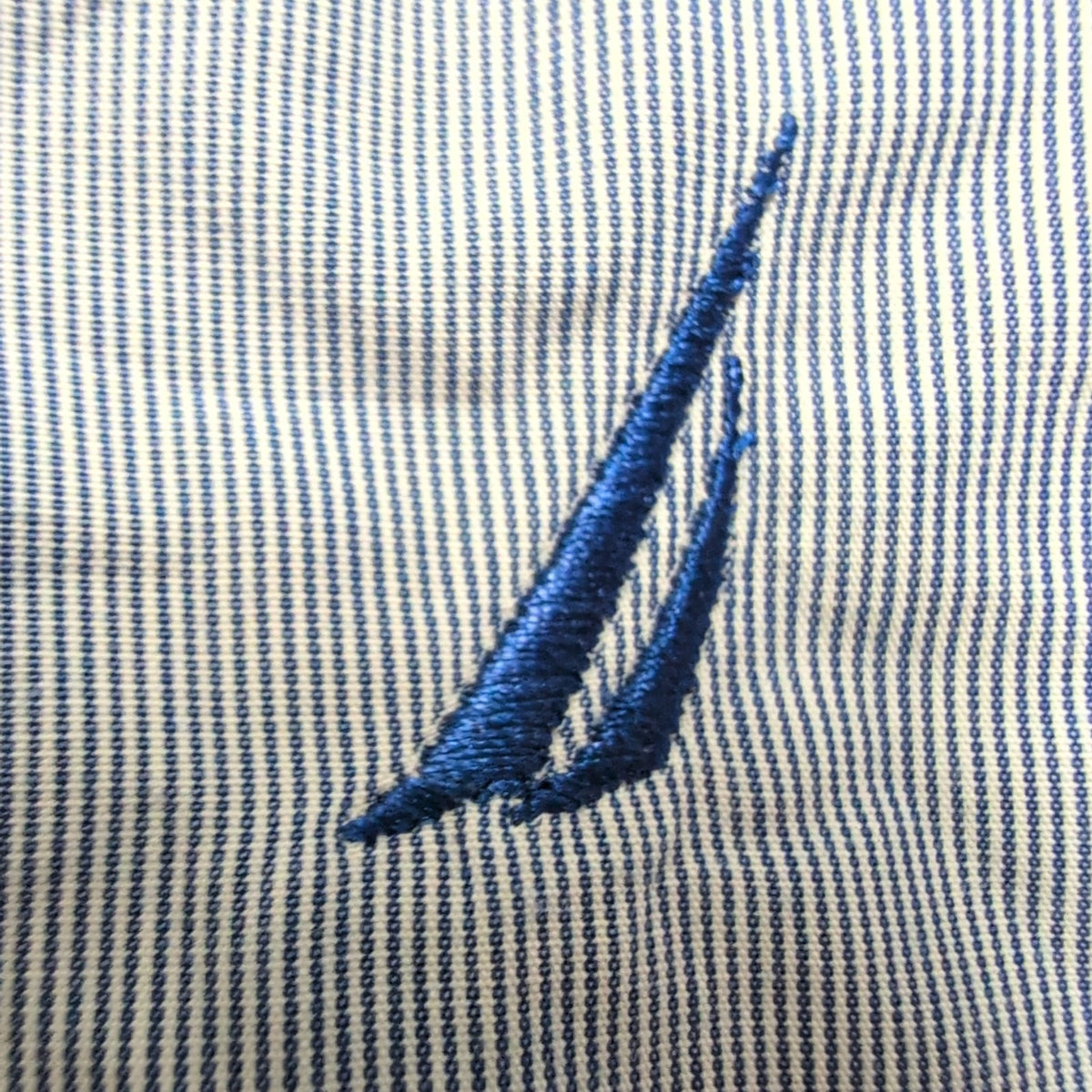 Chemise Nautica L Bleue Rayures 2 Poches 100% Coton Manches Longues