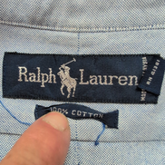 Chemise Ralph Lauren XL Oxford Logo Marron Coton Manches longues