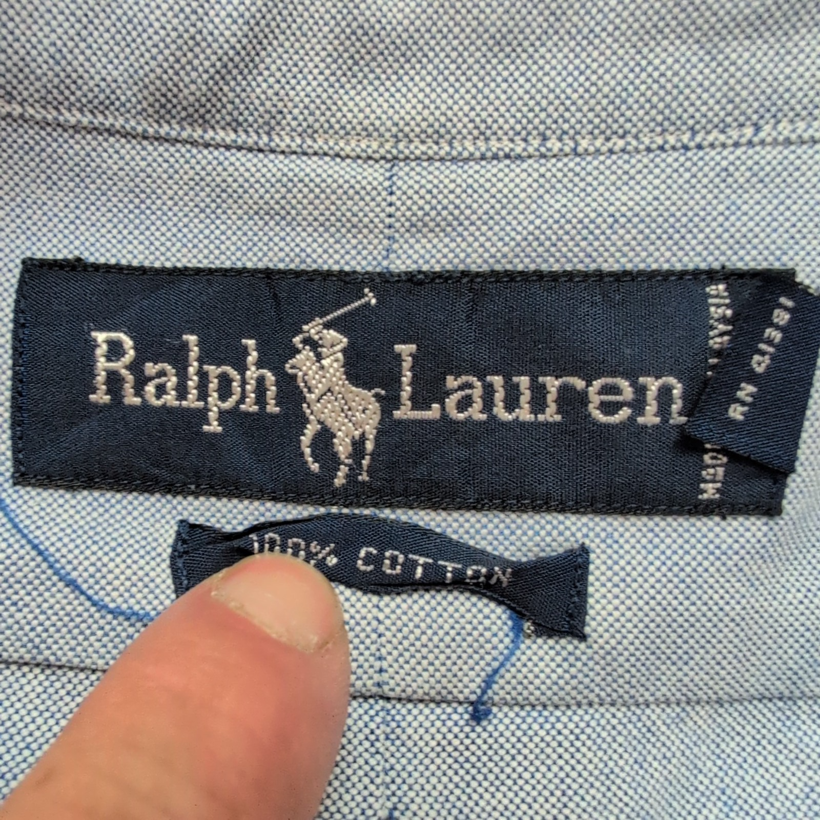 Chemise Ralph Lauren XL Oxford Logo Marron Coton Manches longues