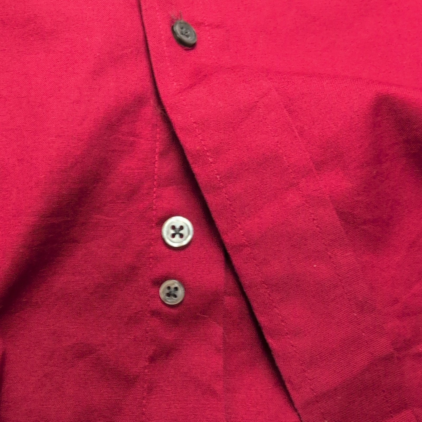 Chemise Club Room L Rouge Unie 100% Coton Poche manche longues