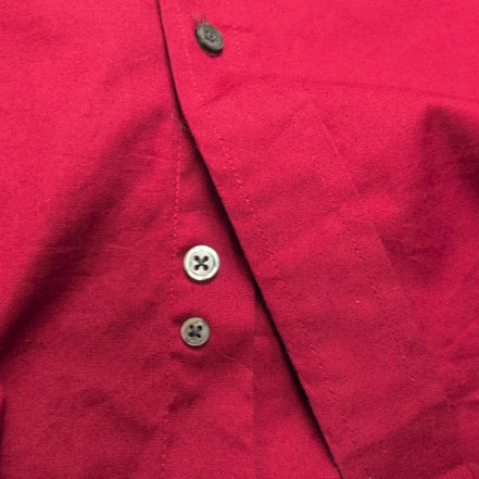 Chemise Club Room L Rouge Unie 100% Coton Poche manche longues