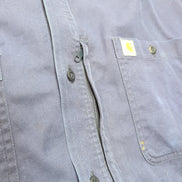 Chemise Carhartt 2XL Tall Relaxed Fit Bleu Marine 2 Poches Zip manches courtes