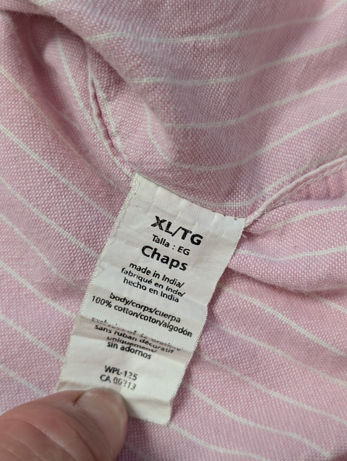 Chemise Chaps manches courtes rose à rayures taille XL #227msch