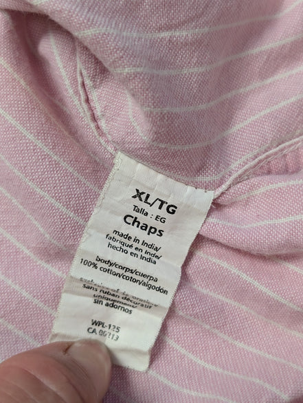 Chemise Chaps manches courtes rose à rayures taille XL #227msch