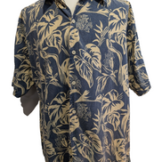 Chemise Hawaïenne Sonoma 100% Coton - Bleu & Blanc Cassé - Taille L