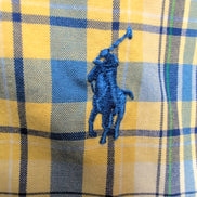 Chemise Ralph Lauren M Carreaux Bleu Jaune Classic Fit Button Down Shirt
