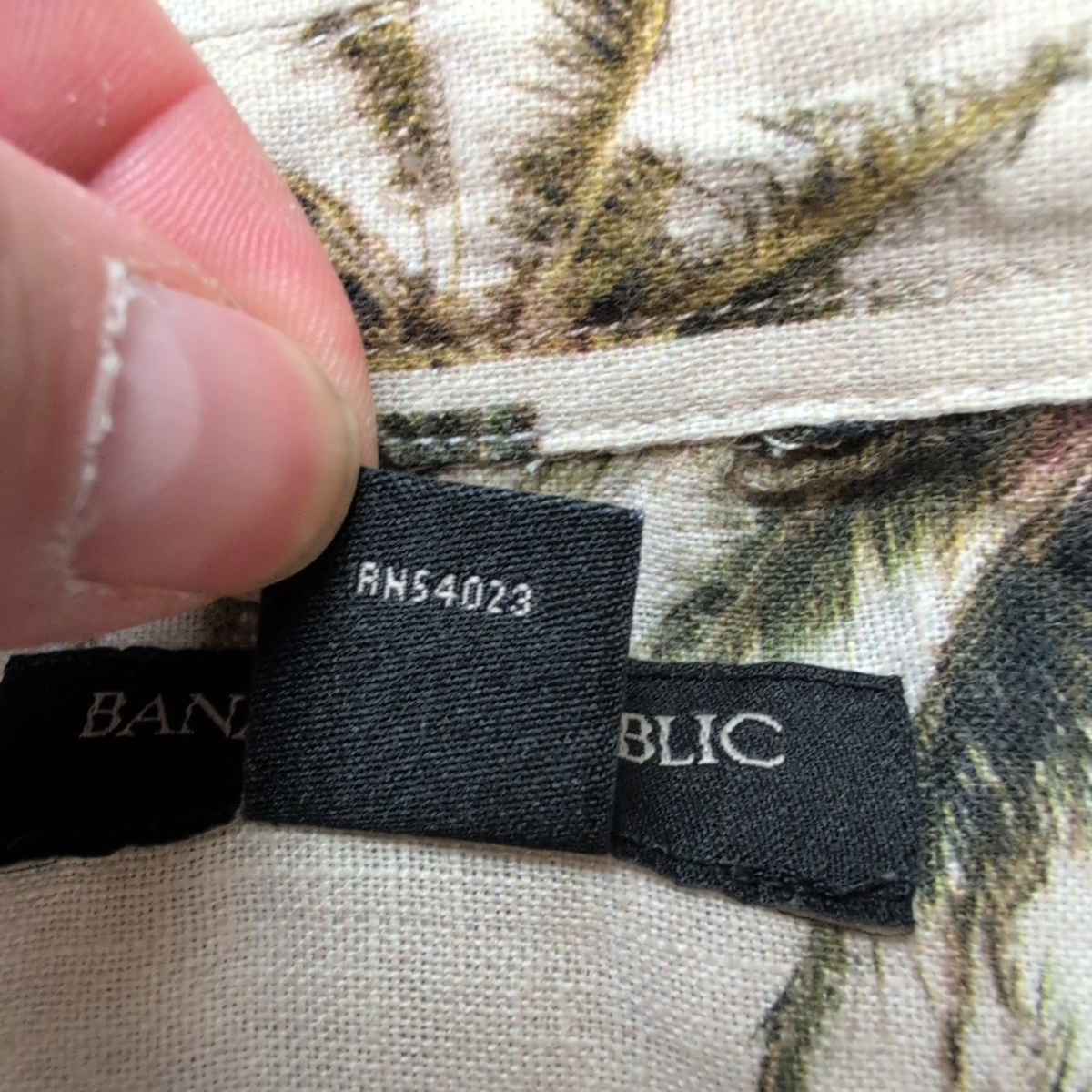 Chemise Hawaïenne Manches Courtes Banana Republic Lin Palmier XL