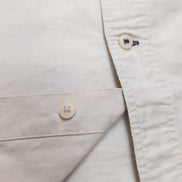 Chemise Nautica lin coton beige crème poche logo manches courtes M