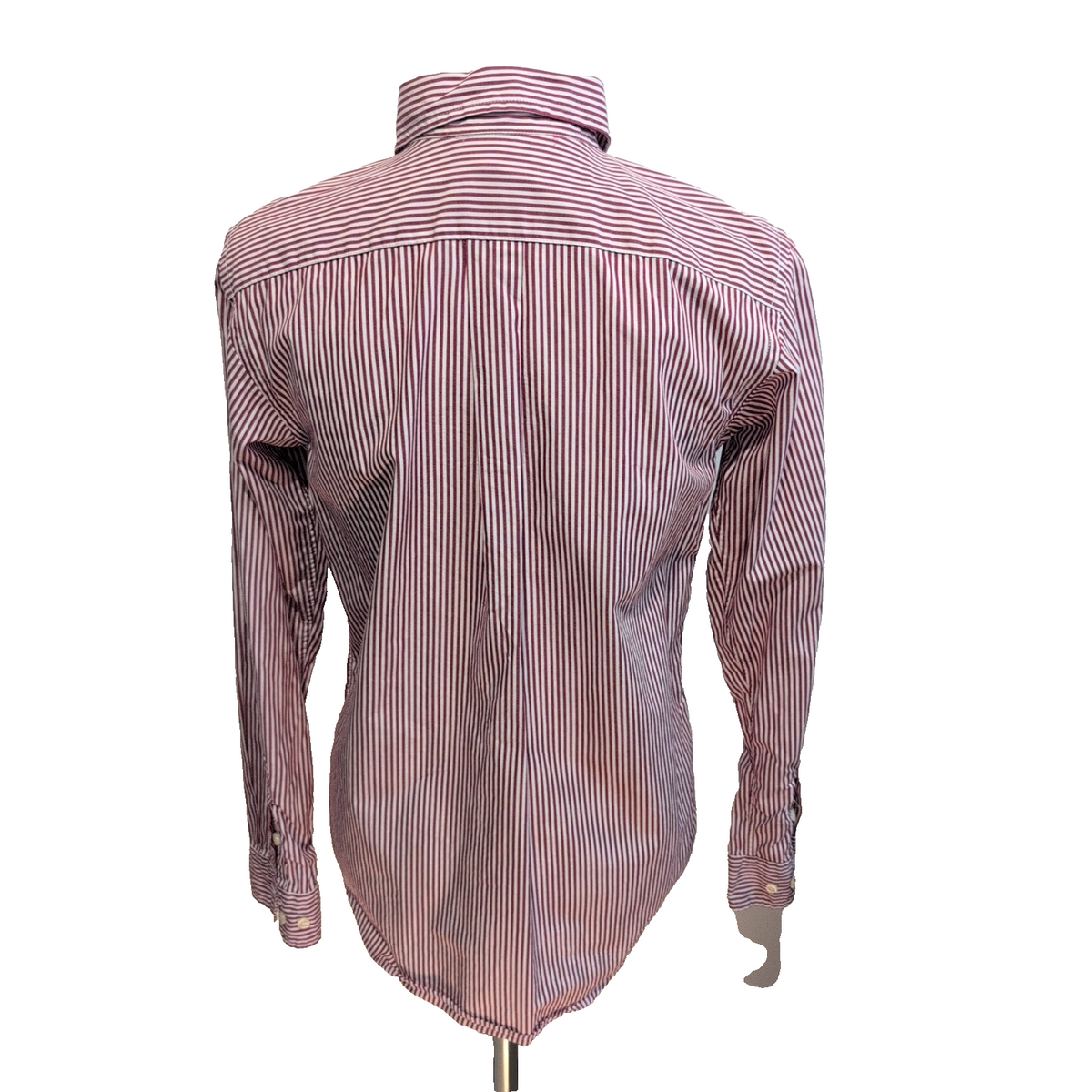 Chemise Ralph Lauren Femme T18 S Rayures Bordeaux Blanc Logo Marine