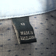 Chemise Nautica XL Bleu Chiné Micro Motif Gaufré 100% Coton manches longues