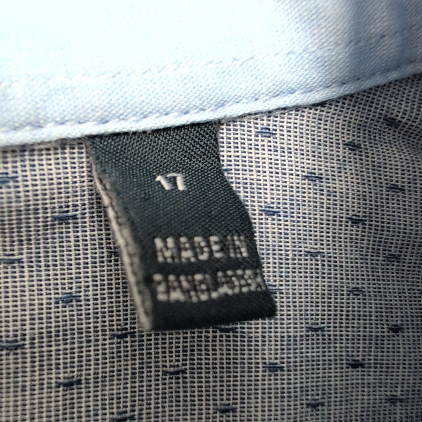 Chemise Nautica XL Bleu Chiné Micro Motif Gaufré 100% Coton manches longues