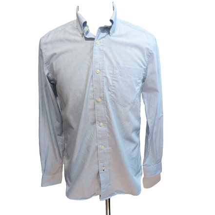 Chemise Nautica Slim Fit S Bleu Clair Carreaux 100% Coton manches longues