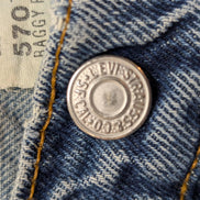 Jean LEVI'S 570 Baggy Vintage 🛹 Taille W36 (Taille 41cm) 🛹 Bleu Délavé Grunge