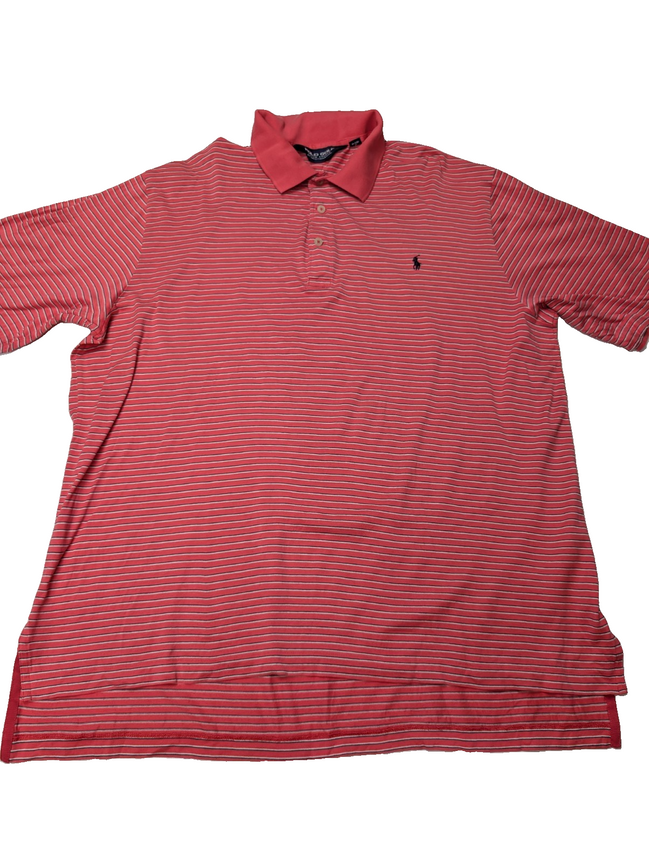 Polo manches courtes Polo Ralph Lauren Golf L rose rayures coton logo marine