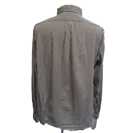 Chemise Ralph Lauren XXL Rayures Noir Blanc Logo Noir Button Down Shirt Coton
