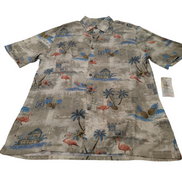 Chemise hawaïenne Batik Bay flamand rose manches courtes taille M