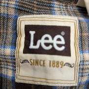 Chemise Lee Flanelle Taille M Marron et Bleu à Carreaux Vintage