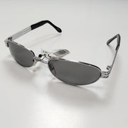 Lunettes de soleil Y2K Ovales Métal Chromé Branches Larges