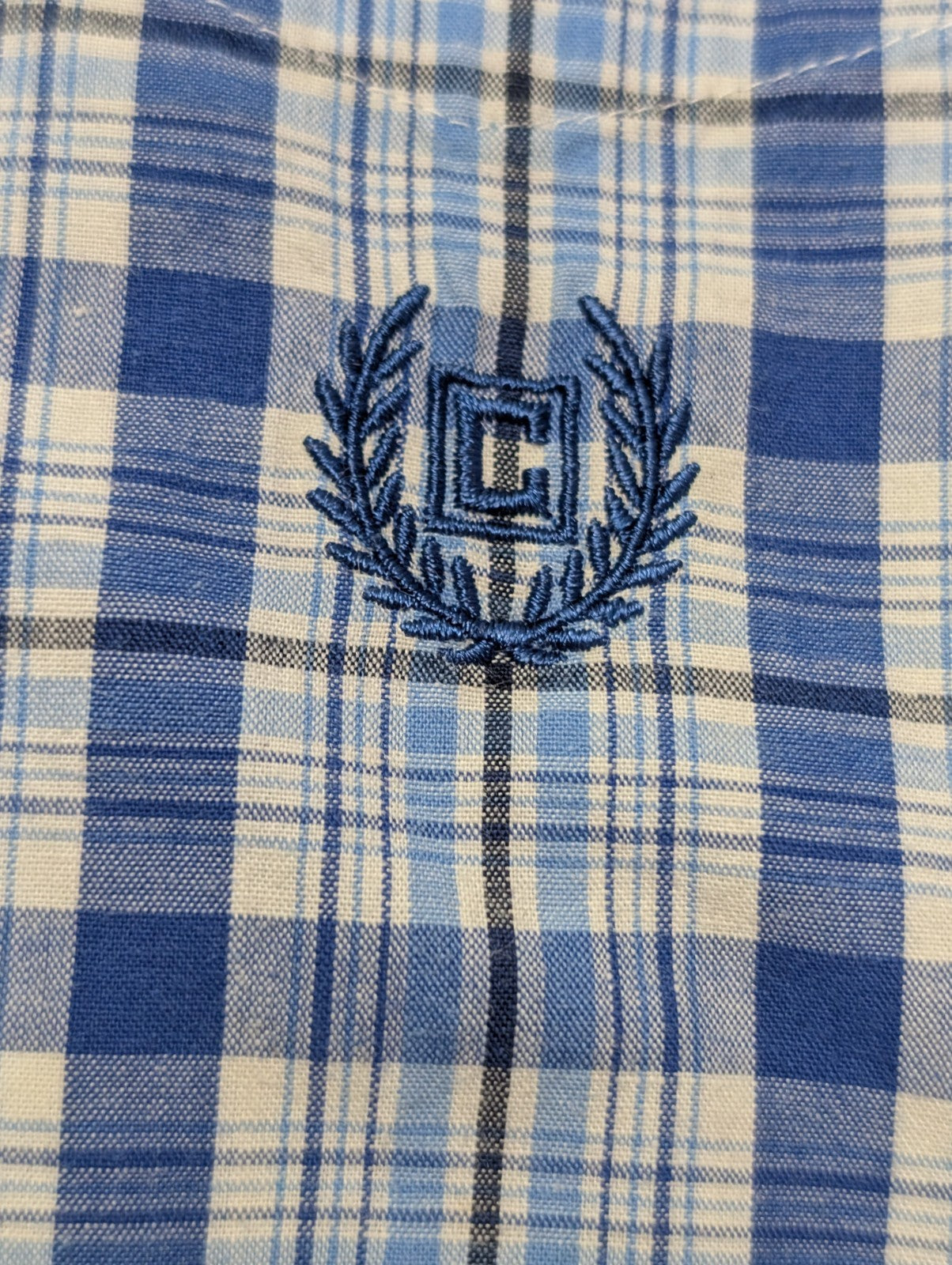 Chemise Chaps manches courtes bleu à carreaux taille L #229msch