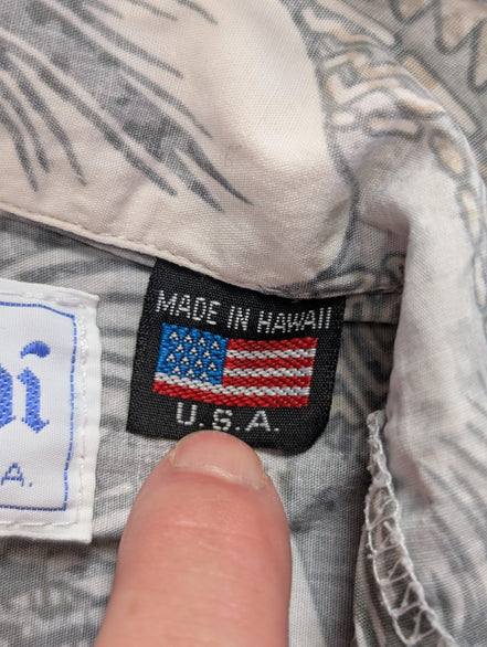 Chemise hawaïenne Kai Nani Made in Hawaii USA manches courtes taille S #724 h