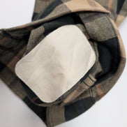 L.L. Bean Chamois Flanelle Coudes Réparés Vert Marron L USURE VINTAGE | 325S