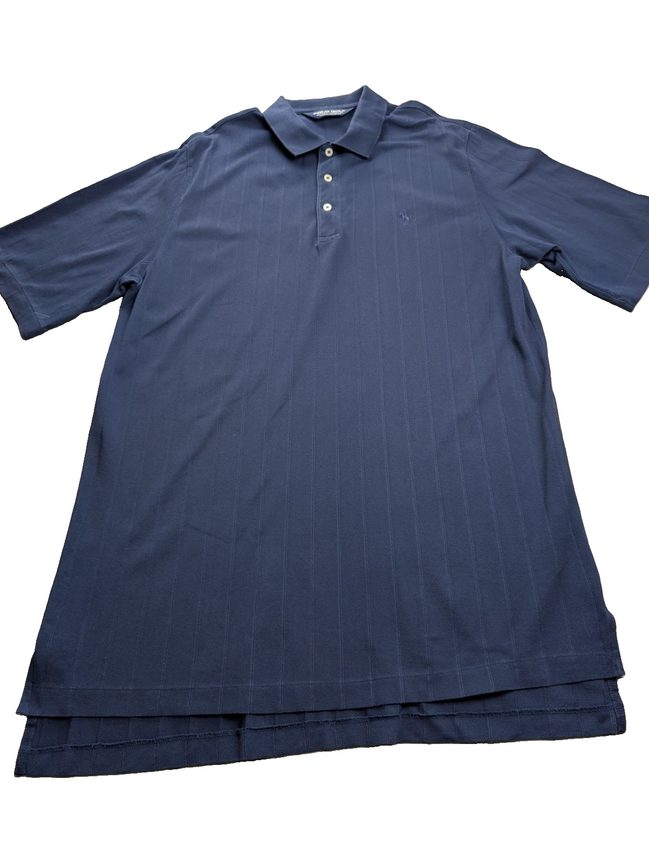 Polo manches courtes Polo Ralph Lauren Golf L bleu marine rayures coton Pima