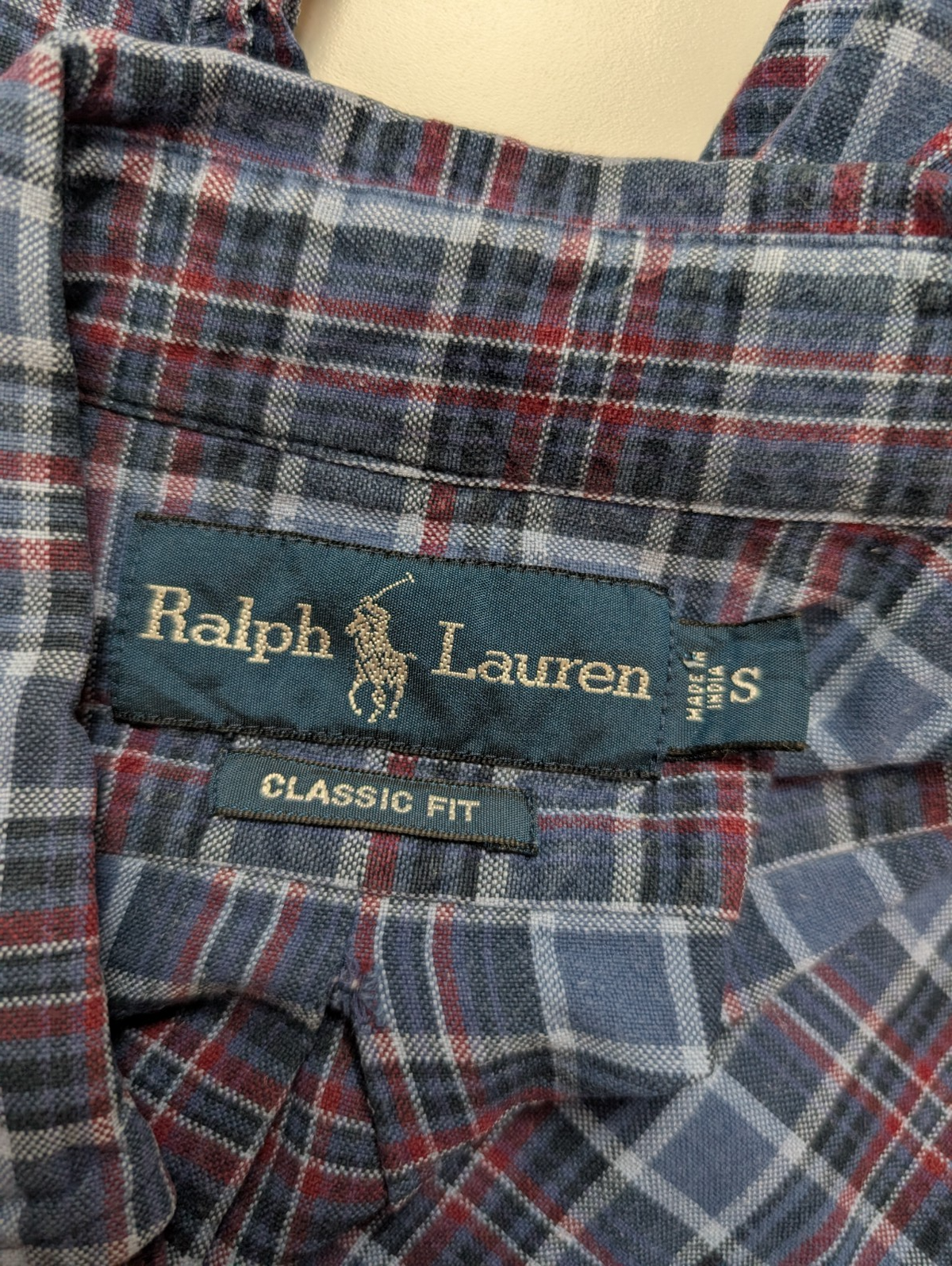CHEMISE Ralph Lauren homme S Classic Flannel BLEU ROUGE hiver ❄️