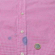 Chemise Polo Ralph Lauren Shirt M L Classic Fit Vichy Rose Stretch Button Down