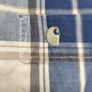 Chemise Carhartt Relaxed Fit M bleu blanc à carreaux coton manches courtes