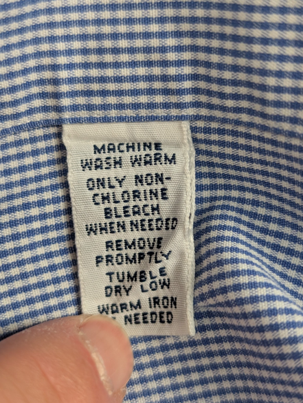 Chemise Polo Ralph Lauren Shirt Blake XL Vichy Bleu Blanc Logo Marine Button Dow