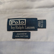 Chemise Polo Ralph Lauren Shirt Andrew M L Rayée Bleu Coton Col Classique