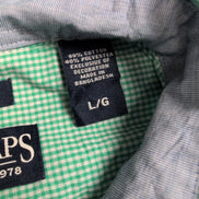 Chemise CHAPS verte à carreaux manches courtes taille L #1e