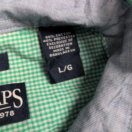 Chemise CHAPS verte à carreaux manches courtes taille L #1e