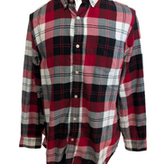 CHAPS Flanelle Rouge Noir M Classique EE VINTAGE 100% Coton | 317S