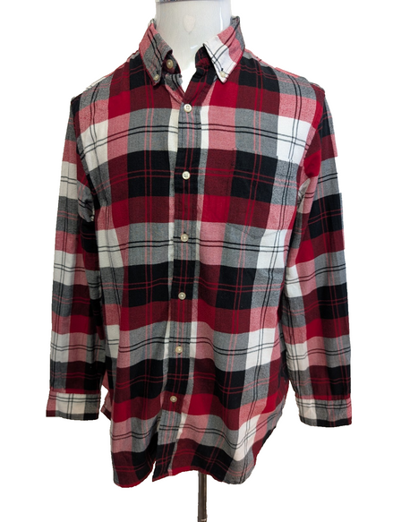 CHAPS Flanelle Rouge Noir M Classique EE VINTAGE 100% Coton | 317S