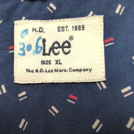 Chemise HD Lee bleu micro motifs manches longues XL