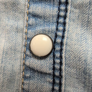 Chemise Blend Jean XXL ajusté Bleu Boutons Pression Western Vintage